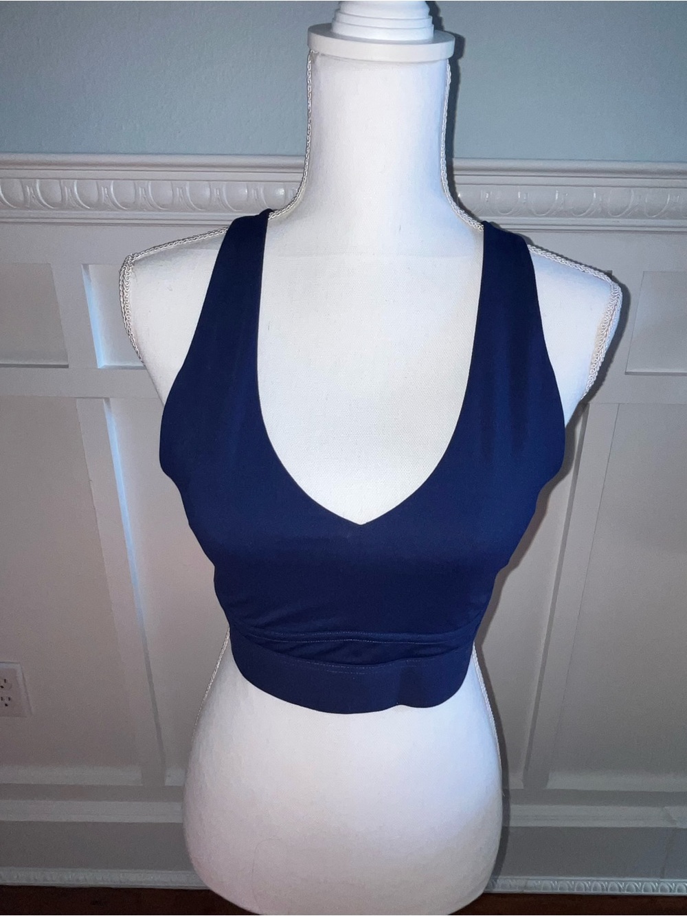 Fabletics Deep V Sports Bralette — Navy